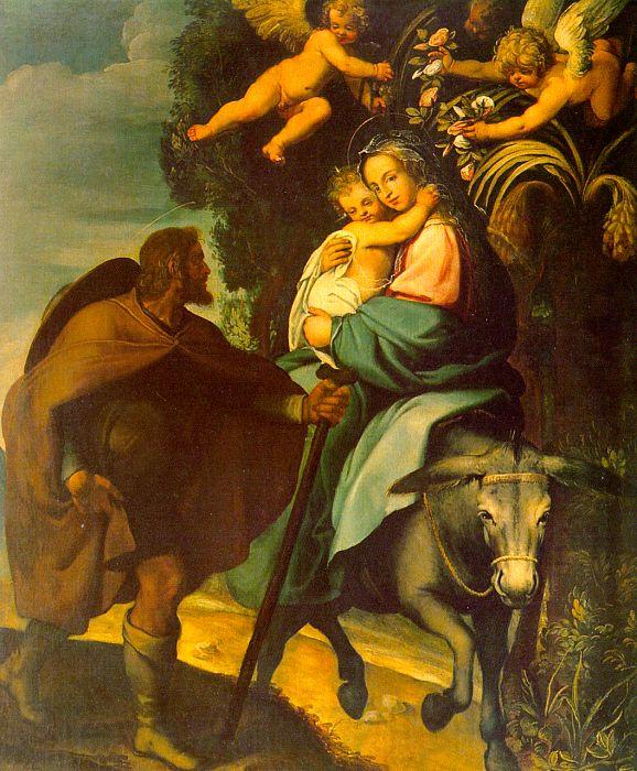 Carducci, Bartolommeo The Flight into Egypt Norge oil painting art